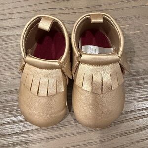Freshly Picked Shiny Gold Kids Moccasins
